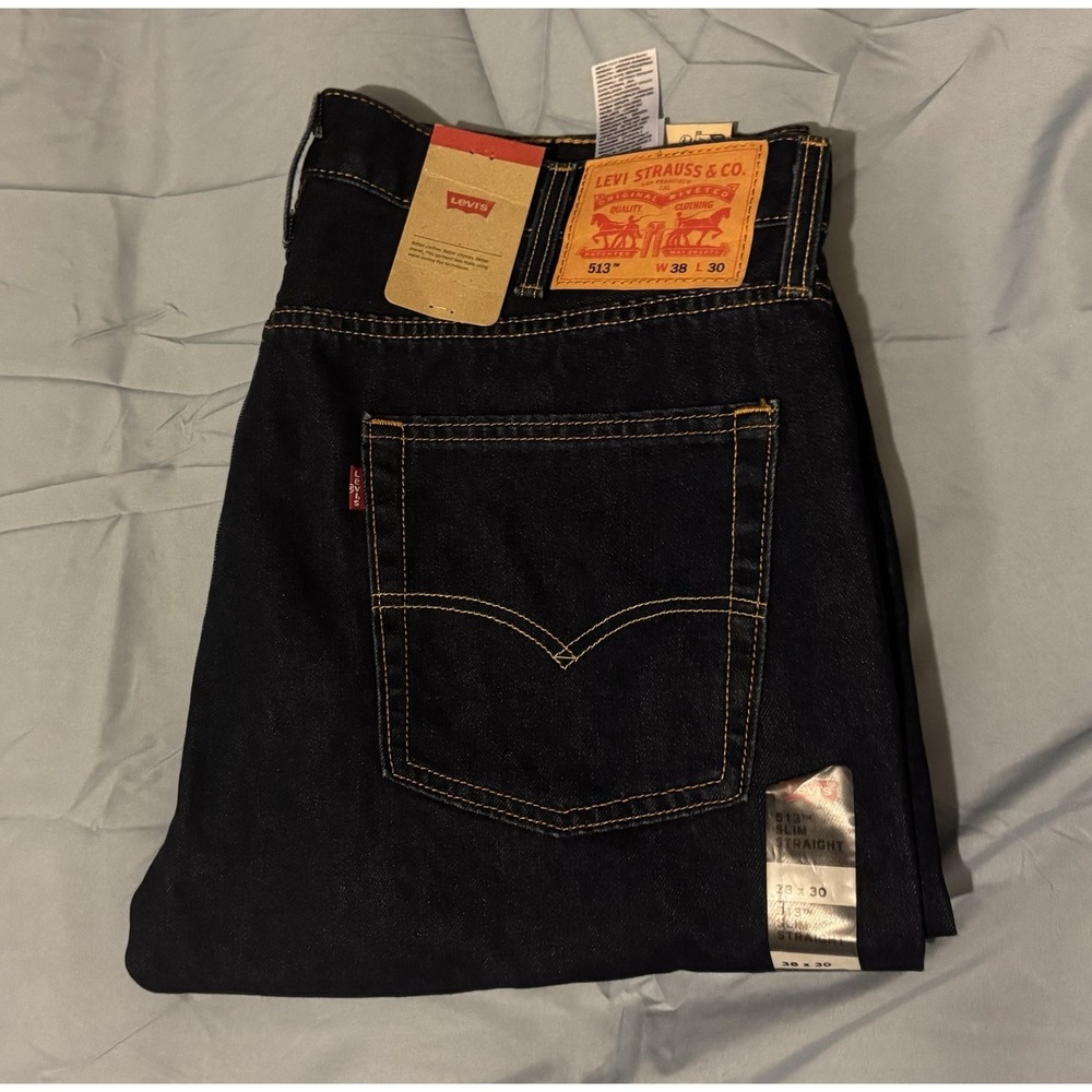 Levi's Men's 513 Slim Straight Dark Wash 38Wx30L NWT